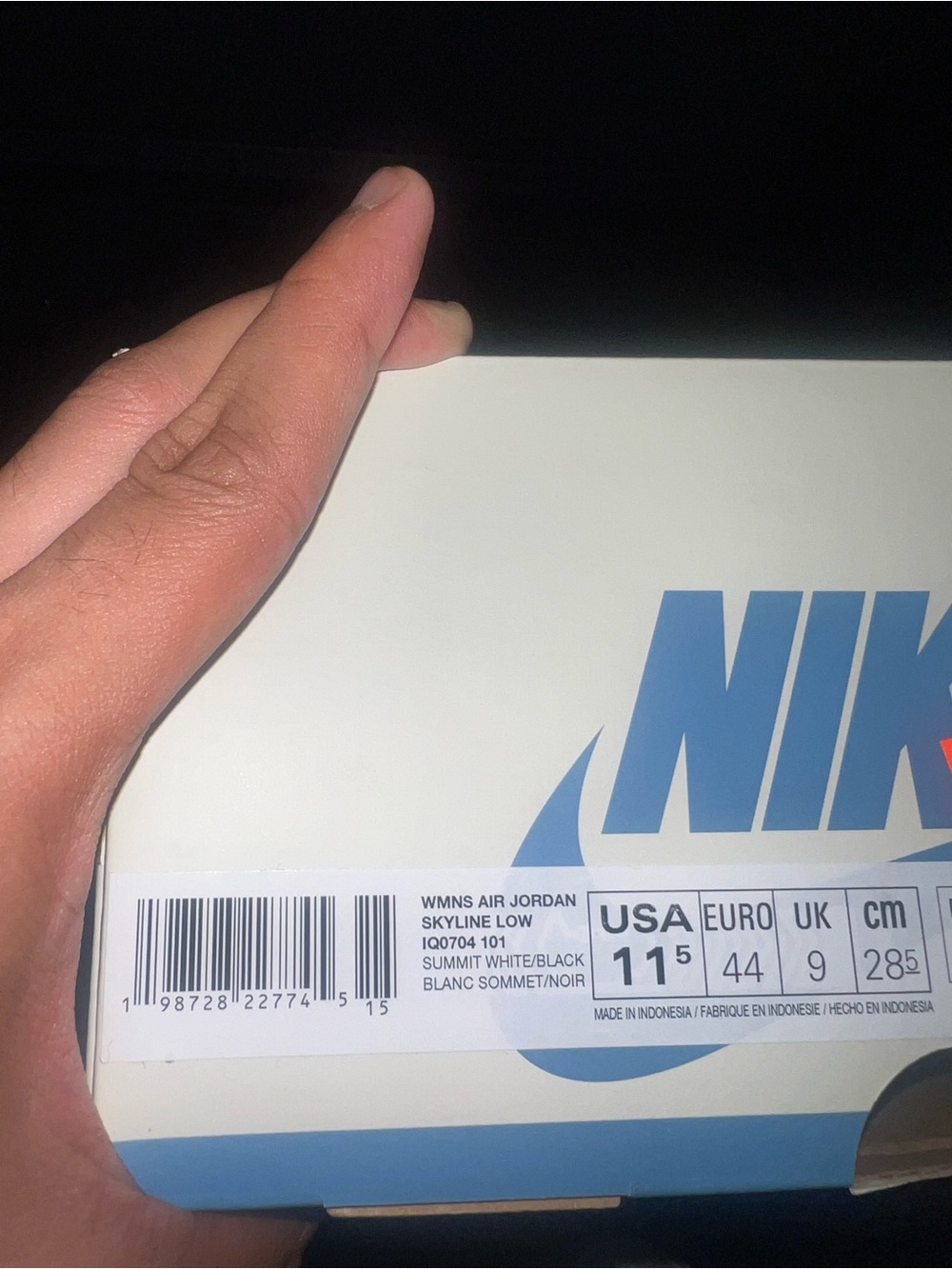 Nike Air Jordan Skyline Low Summit White Black Sneakers IQ0704-101 Sz 11.5W/10M - Picture 7 of 8